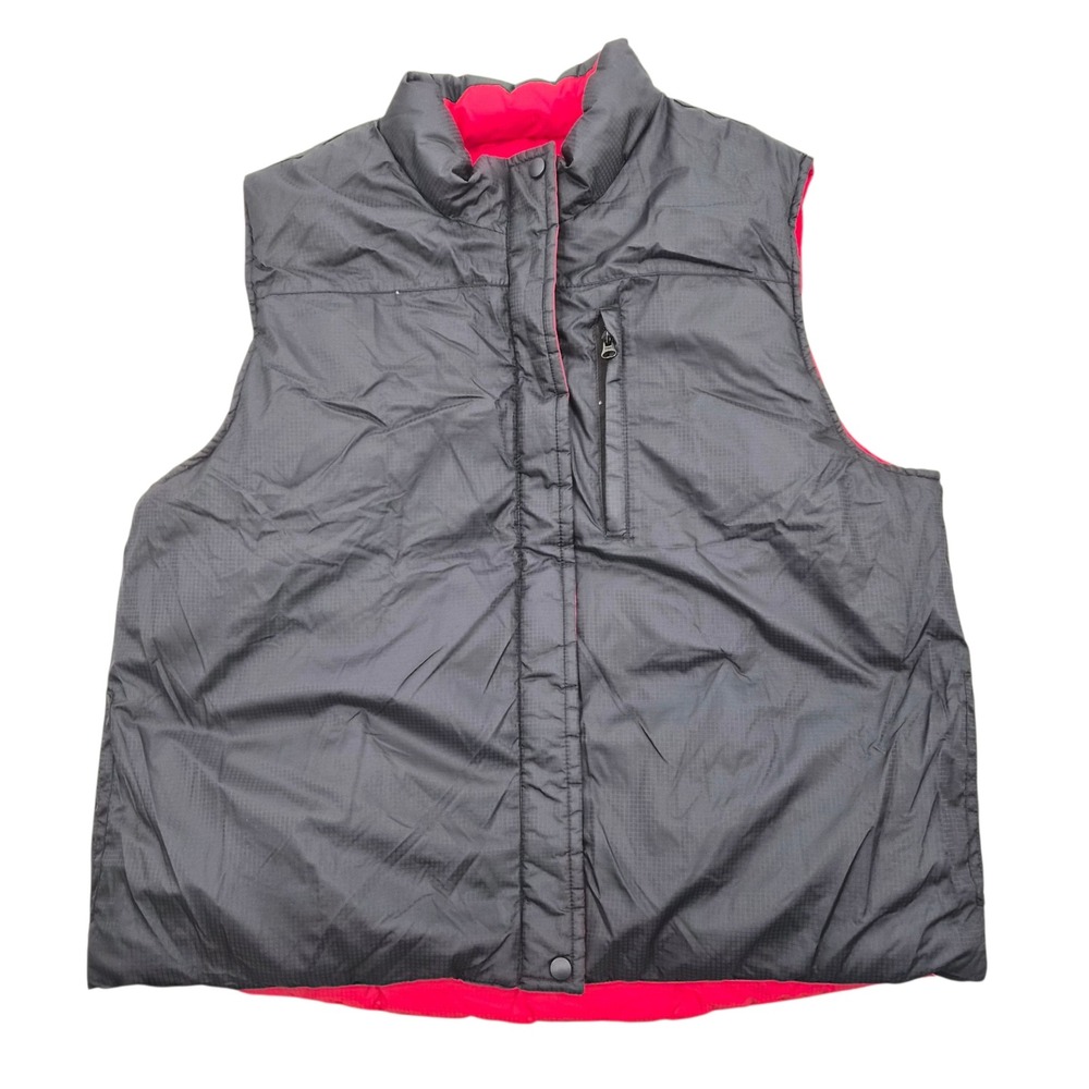 Lands End Reversible Goose Down Puffer Vest Red Gray Womens XL 18-20 Regular - Picture 3 of 6